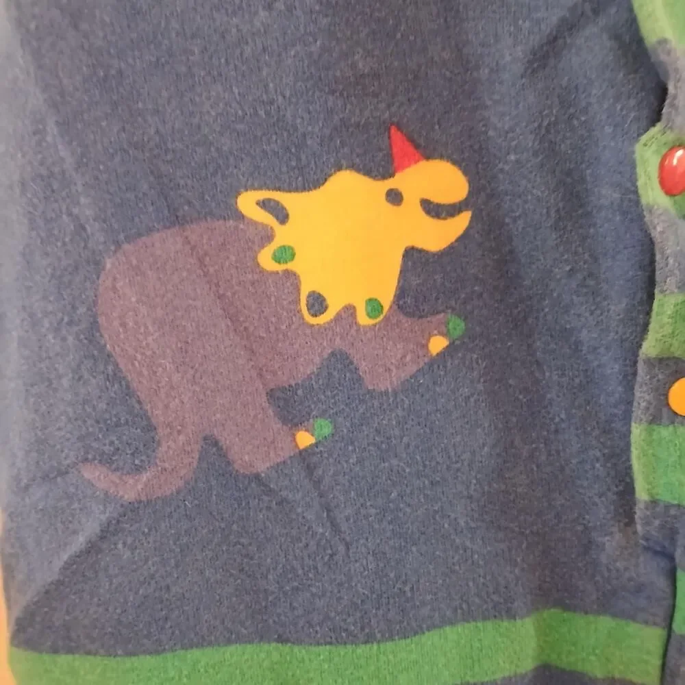 Vintage 90s Gymboree Dinosaur Colorblock Patch Striped One Piece Jumpsuit S